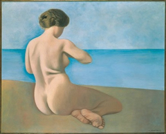 Baigneuse assise de dos sur le sable by Félix Vallotton