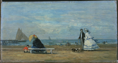 Beach at Trouville by Eugène Boudin