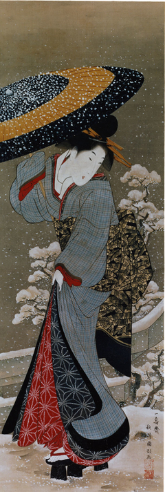 Beauty in Snow by Utagawa Kunisada II