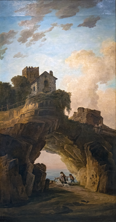 Bergers sous une grotte by Hubert Robert