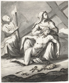 Bewening van het lichaam van Christus by Moses ter Borch