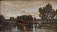 Boats on the Oise by Charles-François Daubigny