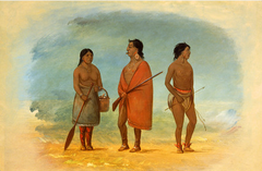 Botocudo Chief, His Wife, and a Young Man by George Catlin