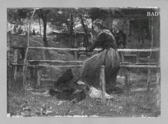 Boy and girl drinking in the open air by Jacob Maris