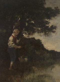 Boy fishing by Narcisse Virgilio Díaz