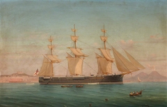 British Man-of-War at Anchor in Naples Bay by Giuseppe De Simone