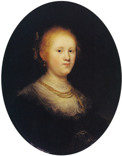 Bust of a young woman by Rembrandt