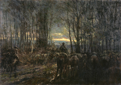 Canadian Cavalry Ready in a Wood by Alfred Bastien