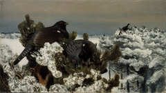 Capercaillies in a Winter Landscape by Bruno Liljefors