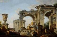 Capriccio of Classical Ruins with Figures by Anonymous