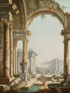 Capriccio with Ruins by Pietro Bellotti