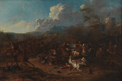 Cavalry Skirmish at a Fortress by Karel Breydel