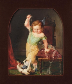 Child Playing with Cat by Lilly Martin Spencer