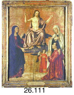 Christ Enthroned, the Virgin, Saint Francesca Romana, an Angel and Donor by Antoniazzo Romano