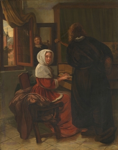 Couple making music by Cornelis de Man