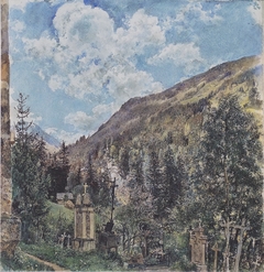 Der Friedhof in Gastein by Rudolf von Alt