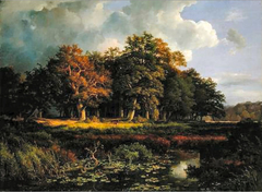 Der Stangenmühlengrund im Sachsenwald by Adolph Friedrich Vollmer