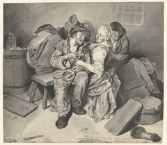 Dronken liedjeszangers by Cornelis Pietersz Bega