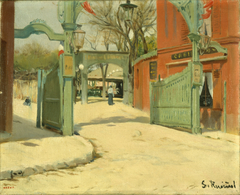 Entrance to the Park of the Moulin de la Galette by Santiago Rusiñol