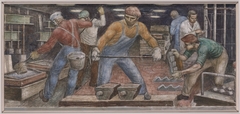 Fabricating Steel (mural study, Midland, Michigan, Post Office) by Henry Bernstein