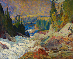 Falls, Montreal River by J E H MacDonald