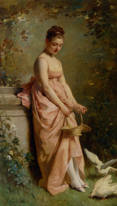 Feeding Doves by Charles Joshua Chaplin