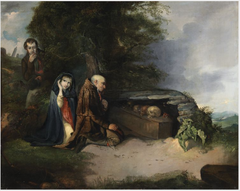 Figures by a Coffin - a Scene from 'The Collegians' by Daniel MacDonald