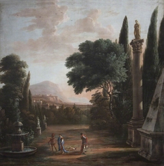 Figures in a Classical Garden by Hendrick Danckerts