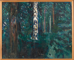 Forest with Birch Trunks by Edvard Munch