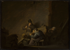 Genre scene in an interior by Adriaen van Ostade