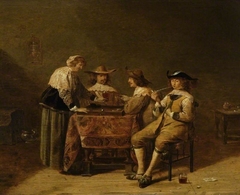 Gentlemen playing backgammon by Jan Olis