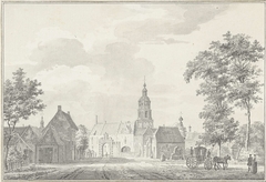 Gezicht op een van de stadspoorten van Buren by Pieter Jan van Liender