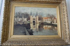 Gezicht op Sneker Waterpoort by Johannes Christiaan Karel Klinkenberg