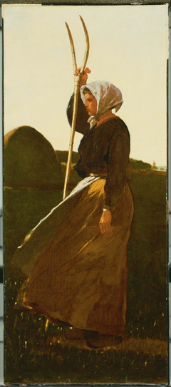 Girl with Pitchfork by Winslow Homer