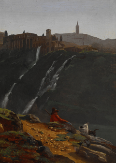 Goatherd Opposite the Falls of Tivoli by Achille Etna Michallon