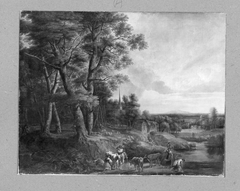 Große Landschaft mit Kapelle und Staffage by Lucas van Uden