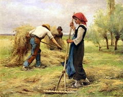 Harvesters / The Harvesting of the Hay by Julien Dupré