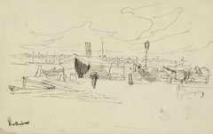 Havengezicht te Rotterdam by Adolf le Comte