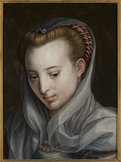 Head of a woman looking down to the right by Bernaert de Rijckere