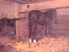 Horses in the Stable by Gustave Caillebotte