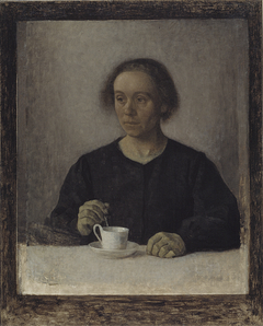 Ida Hammershøi, the Artist's Wife, with a Teacup by Vilhelm Hammershøi