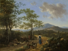 Italian landscape with herders by Willem de Heusch