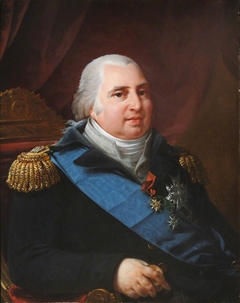 King Louis XVIII, King of France (1755-1824) with the Ribbon of Order of the Saint Esprit by Antoine-Jean Gros