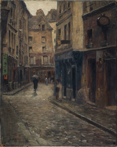 La rue de Lanneau Effet de pluie by Fernand Maillaud