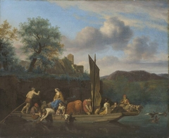 Landscape with Ferry by Adriaen van de Velde