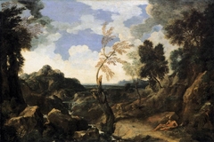 Landscape with Saint Jerome and the Lion by Gaspard Dughet