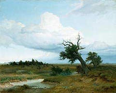 Landschaft mit absterbender Eiche by Eduard Schleich the Elder