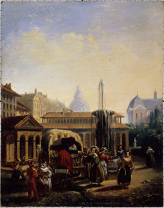 Le marché Saint-Martin, vers 1835 by Jean Baptiste Lecoeur