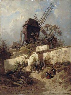 Le Moulin de la Galette à Montmartre by Eugène Cicéri