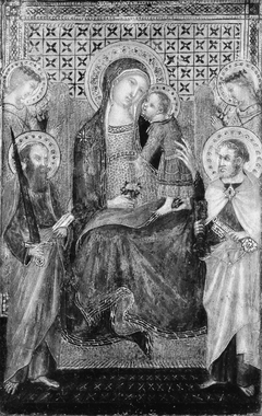 Madonna and Child Enthroned with Saints Peter and Paul and Angels by Lippo Vanni